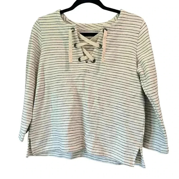 Madewell Striped Lace-Up Top - Picture 4 of 13